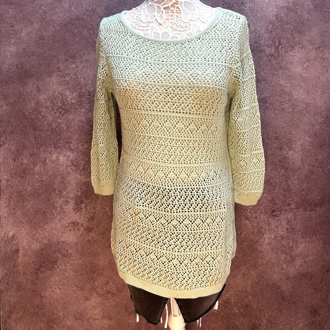 Karissa & Me Mint Green Crochet Sweater NWT