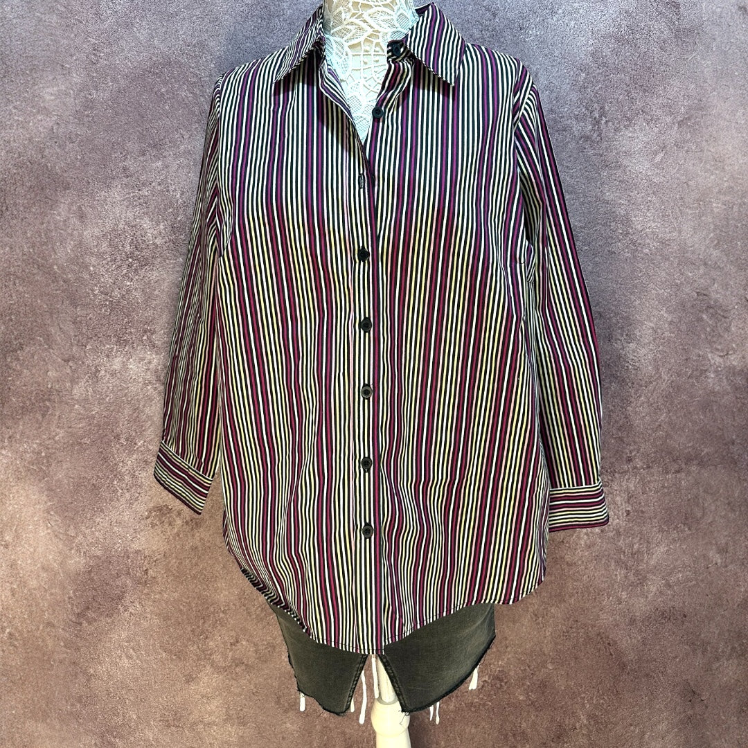 Vintage Roaman's Striped Button Up Shirt
