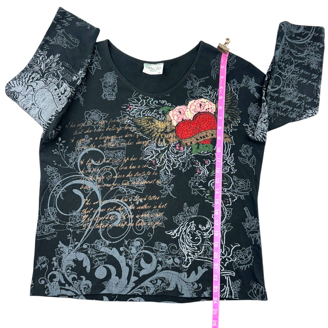 Y2K Cactus Bay Tattoo Style Graphic Tee
