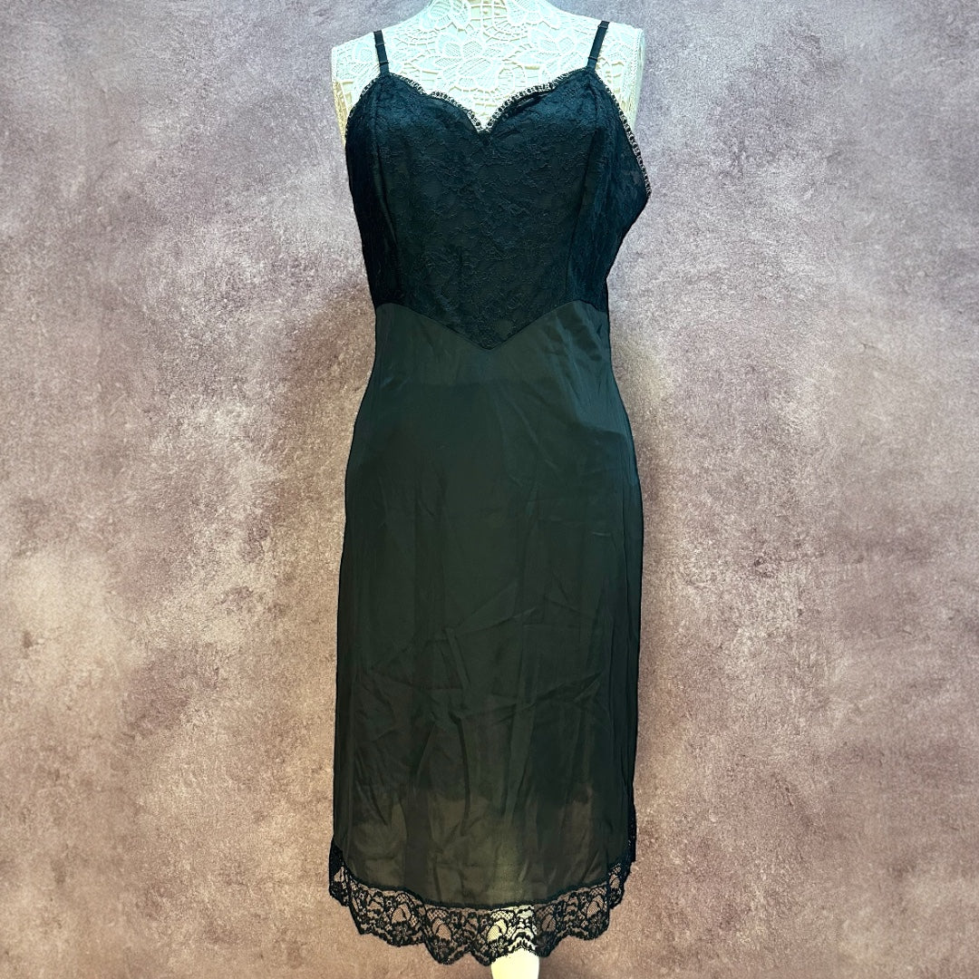 Vintage Black Lace Slip Dress