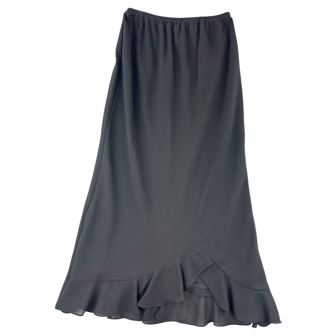 MSK Black Ruffle Midi Skirt
