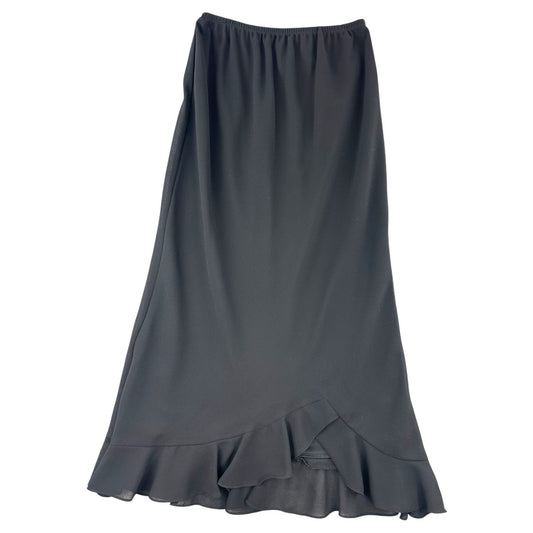 MSK Black Ruffle Midi Skirt