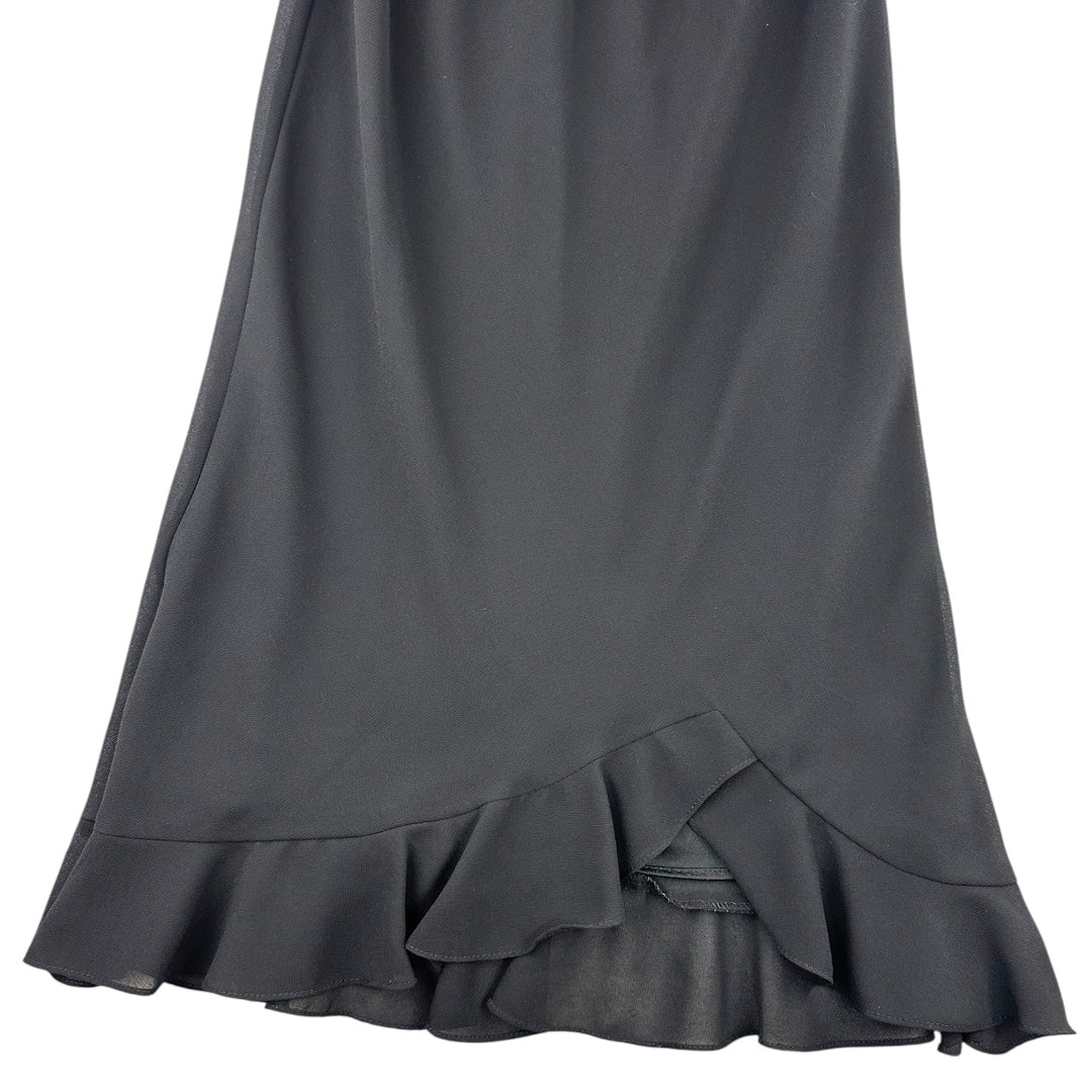 MSK Black Ruffle Midi Skirt