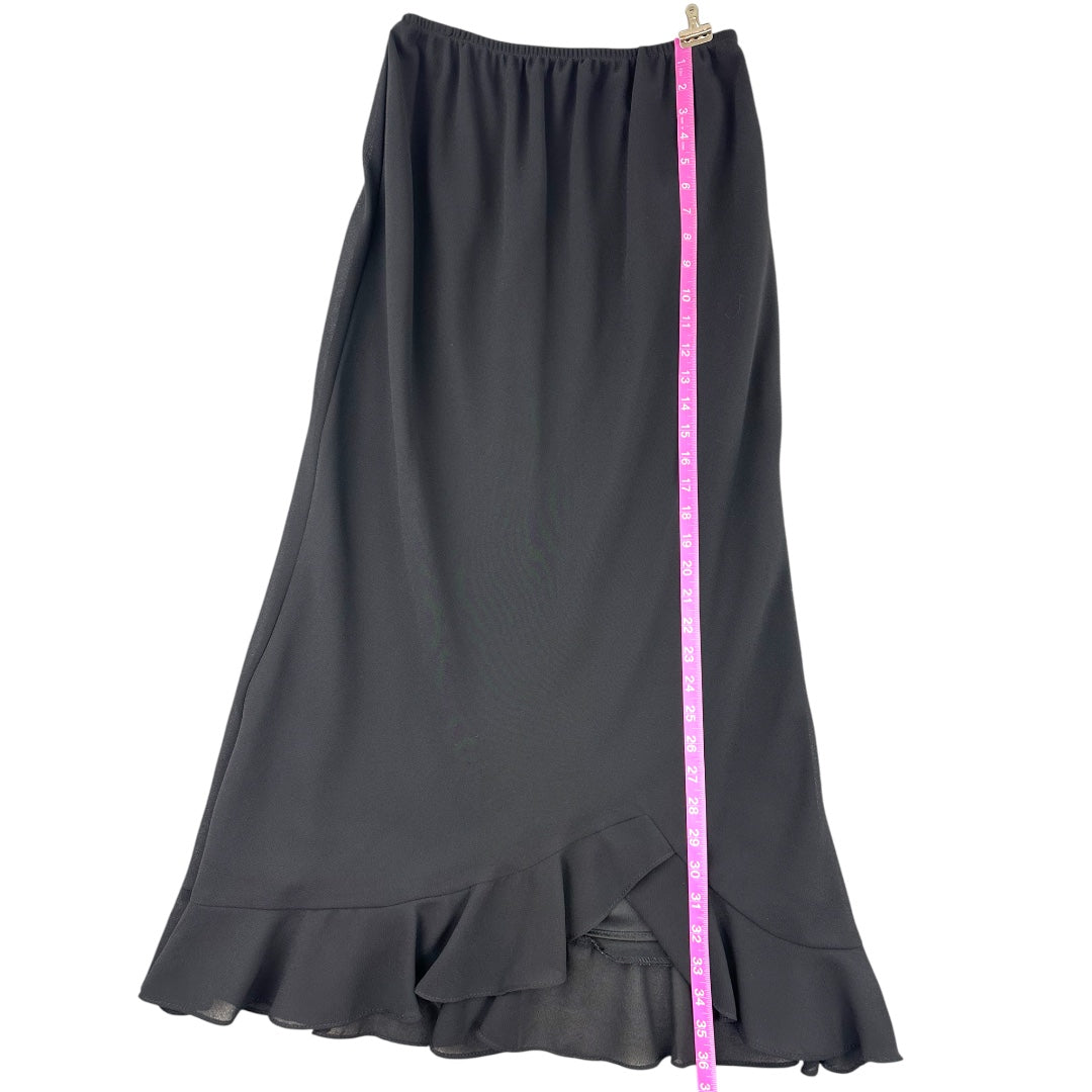 MSK Black Ruffle Midi Skirt