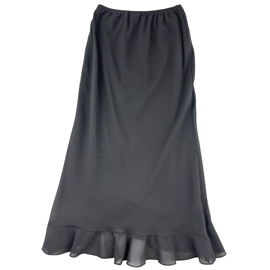 MSK Black Ruffle Midi Skirt