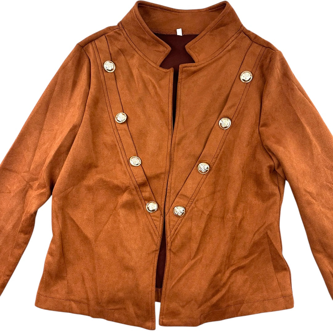 Military Style Faux Suede Jacket