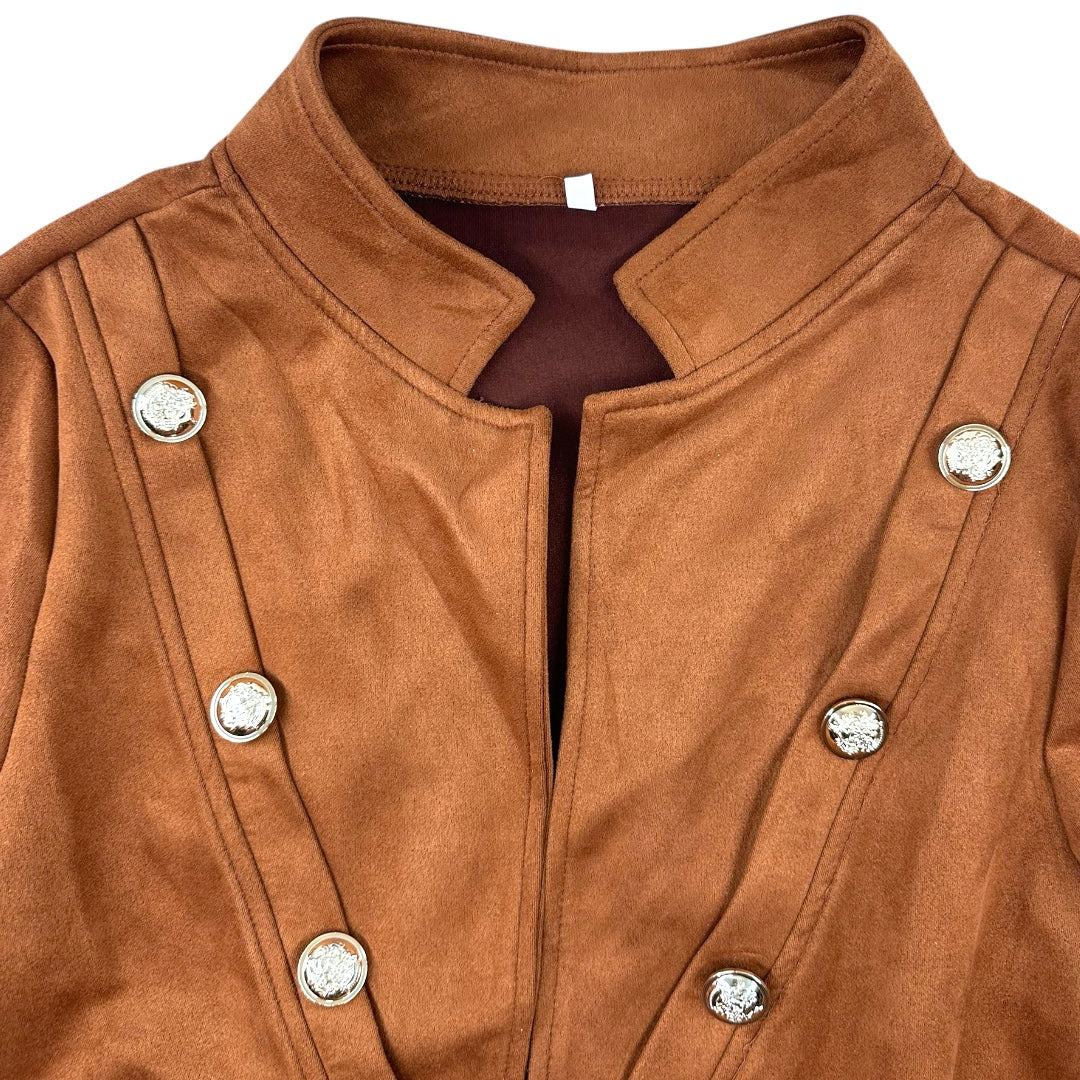 Military Style Faux Suede Jacket