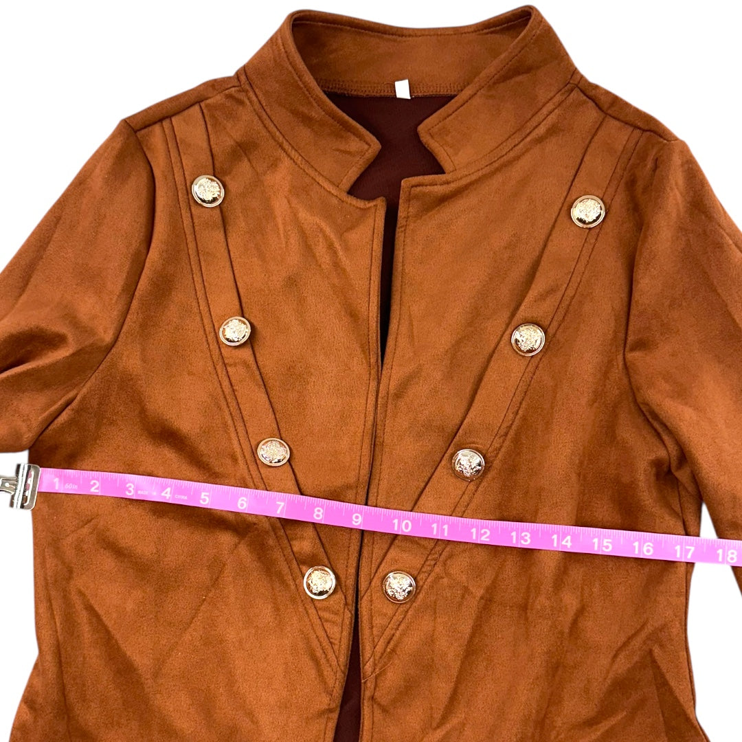 Military Style Faux Suede Jacket