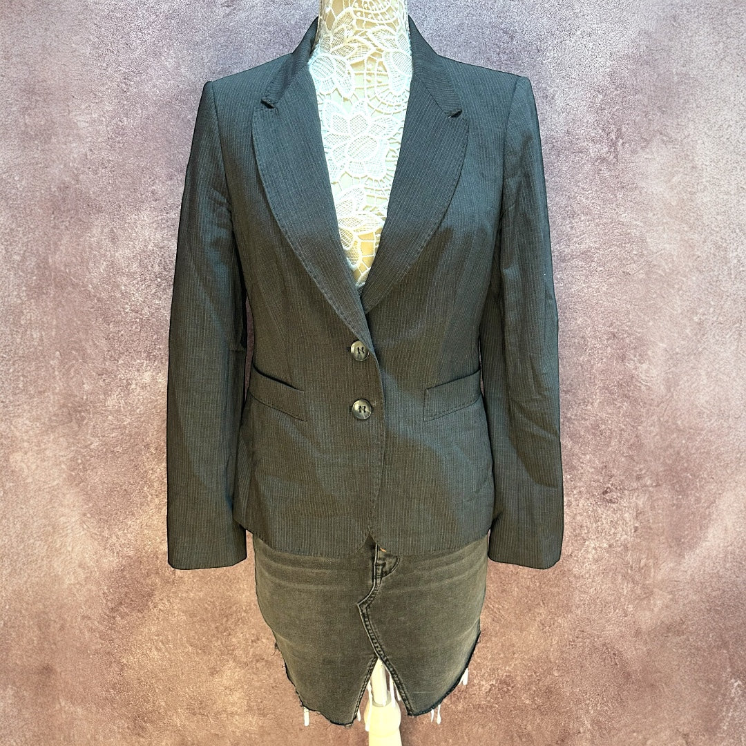 LUXE by The Limited Grey Pinstripe Blazer
