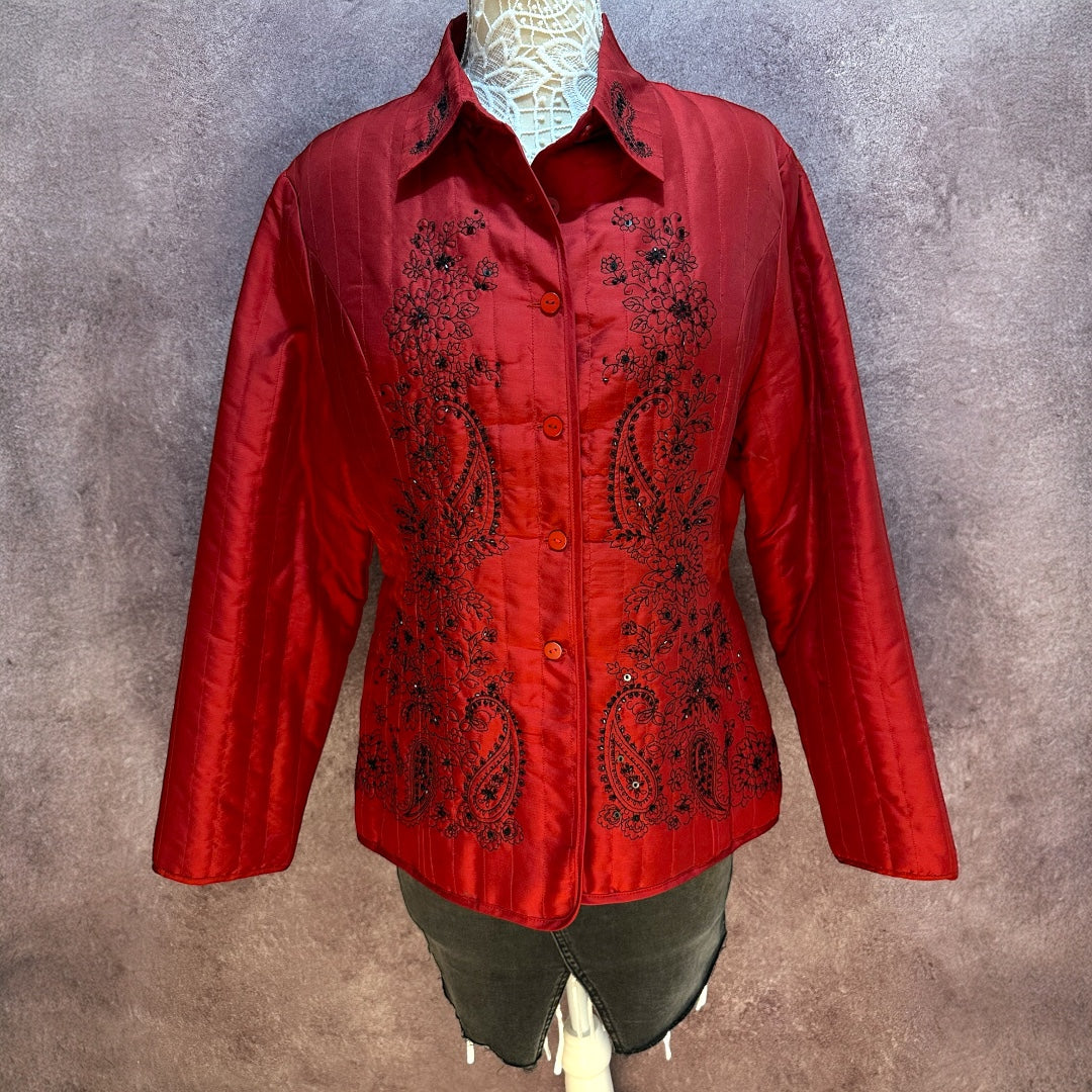 Vintage Carole Little Quilted Silk Jacket