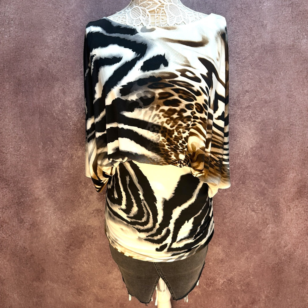 Y2K Joseph Ribkoff Animal Print Top