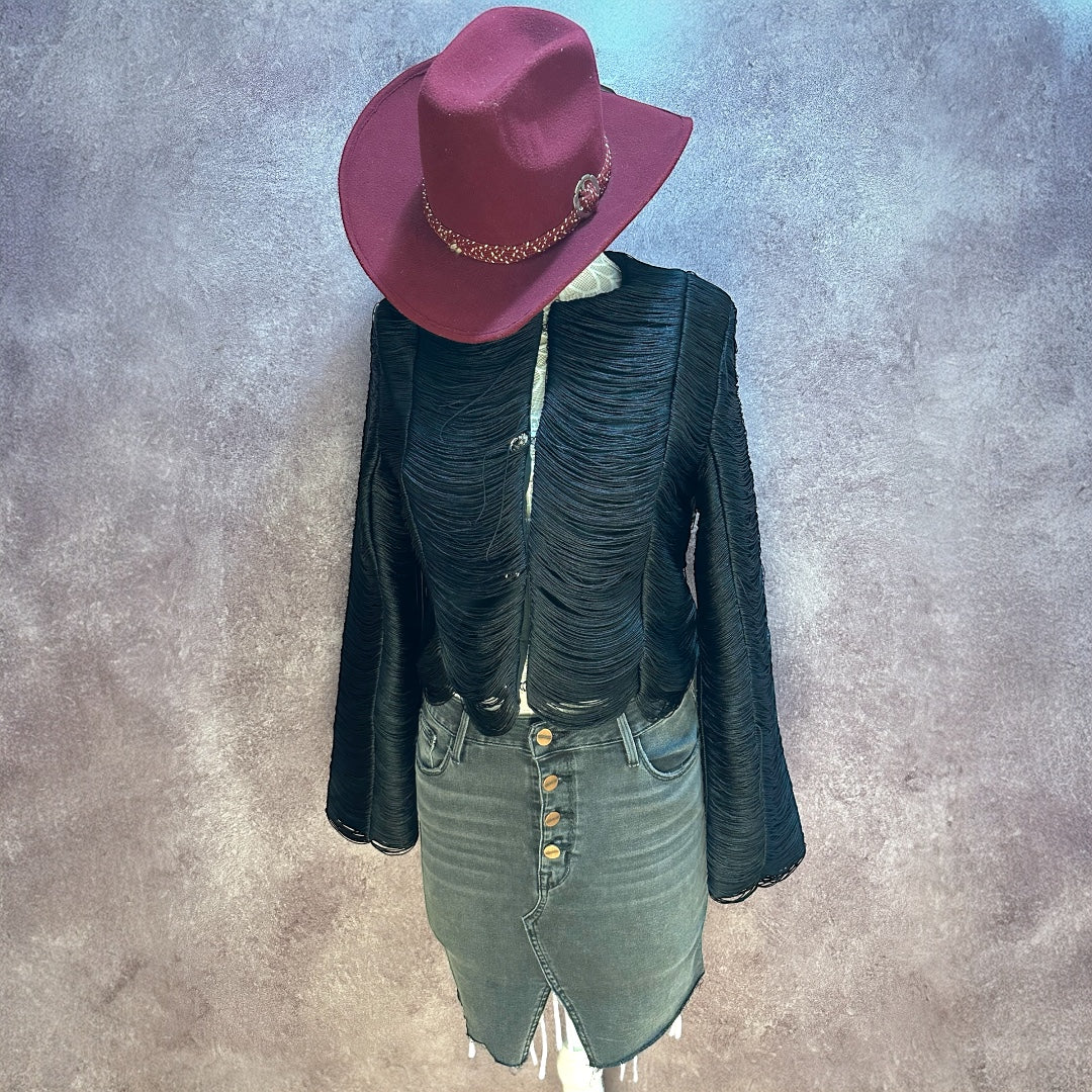 AKIRA String Along Fringe Detail Blazer