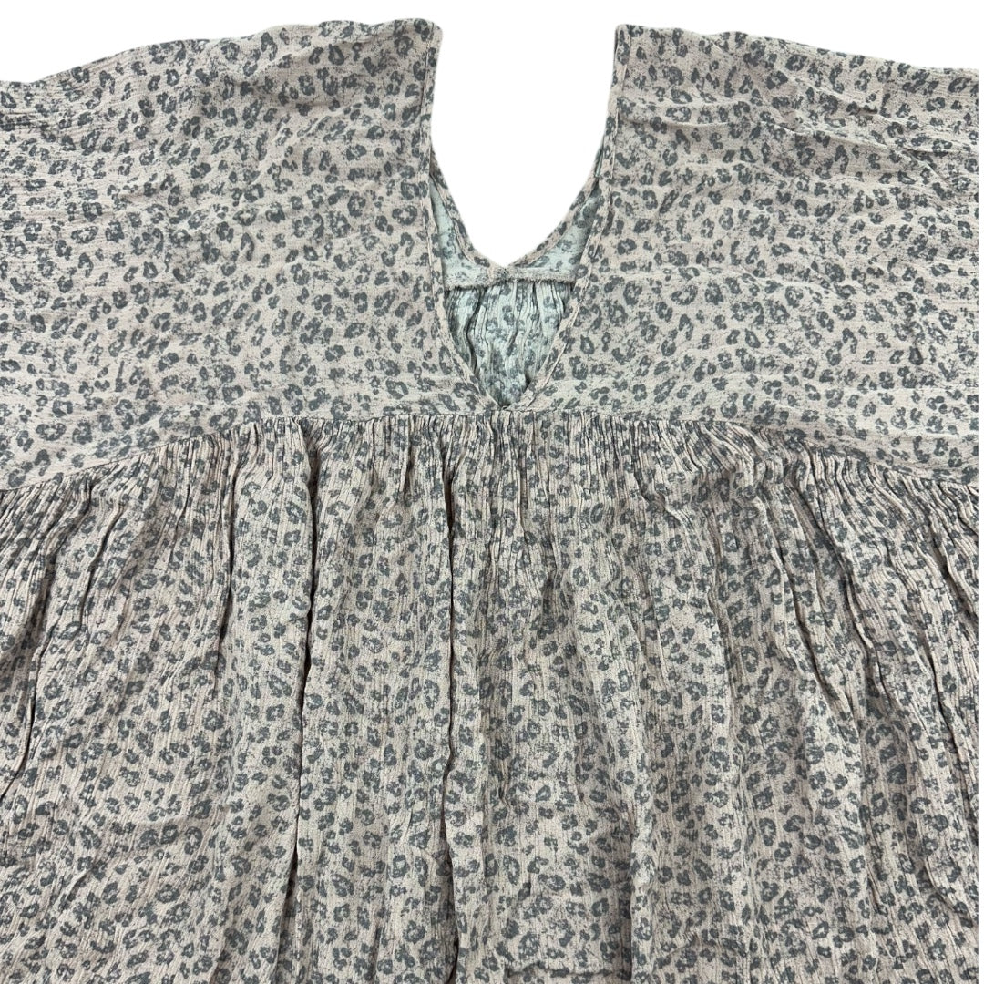 White Birch Leopard Print Babydoll Blouse