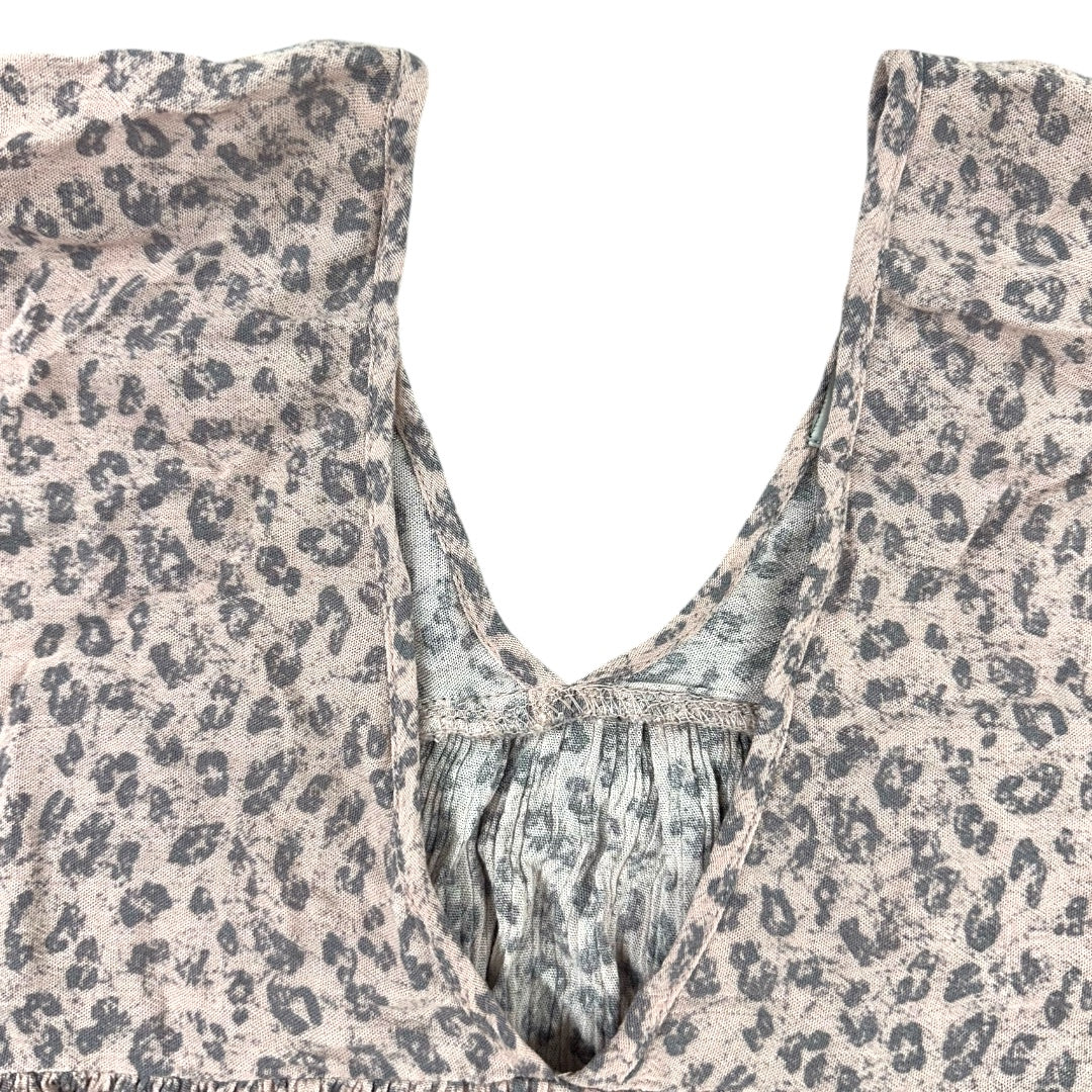 White Birch Leopard Print Babydoll Blouse