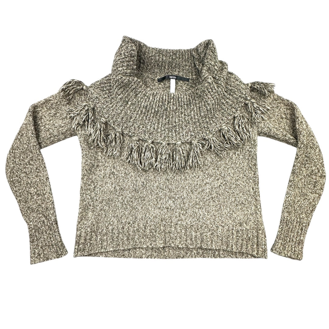 Kensie Marled Fringe Cowl Neck Sweater