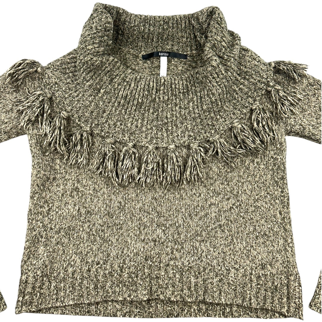 Kensie Marled Fringe Cowl Neck Sweater