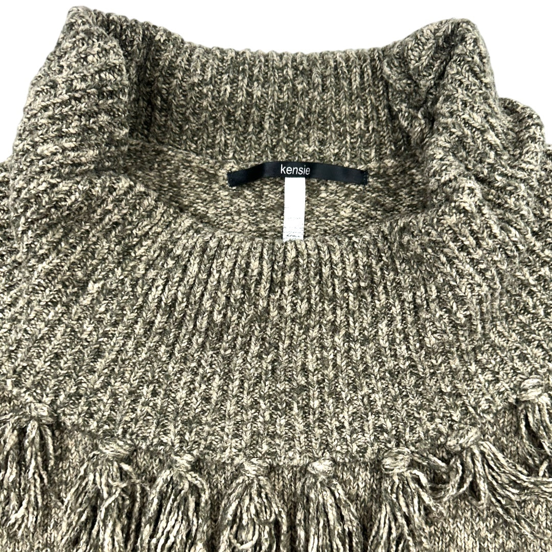 Kensie Marled Fringe Cowl Neck Sweater