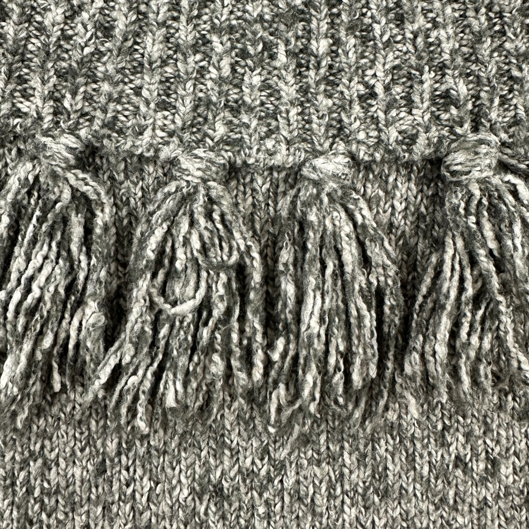 Kensie Marled Fringe Cowl Neck Sweater