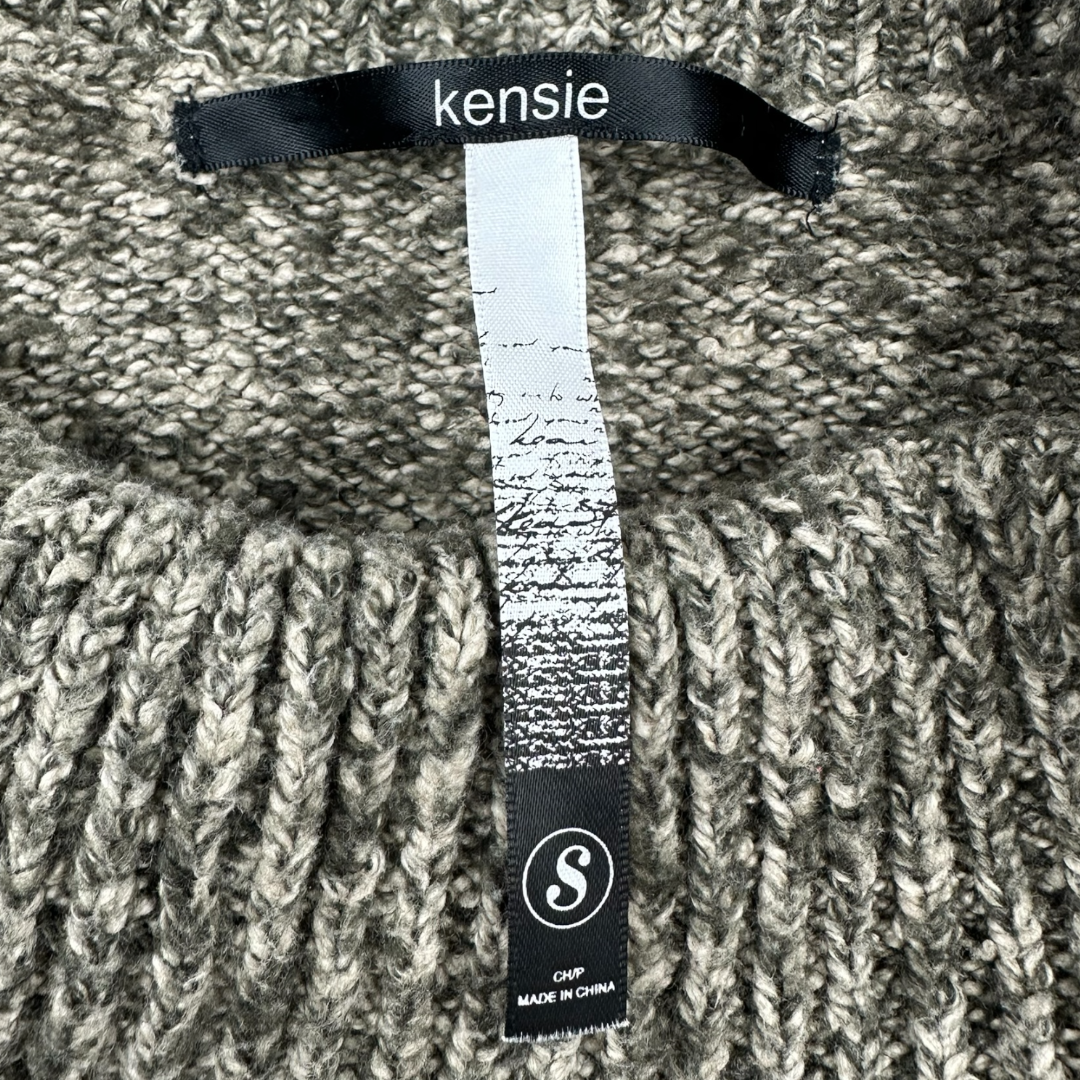 Kensie Marled Fringe Cowl Neck Sweater