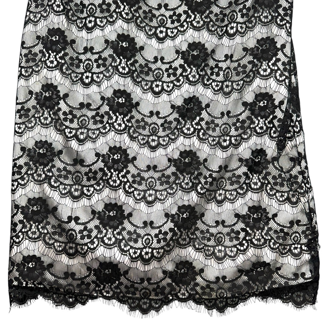 Dave & Johnny Black Pleated Satin Bustier Cocktail Dress