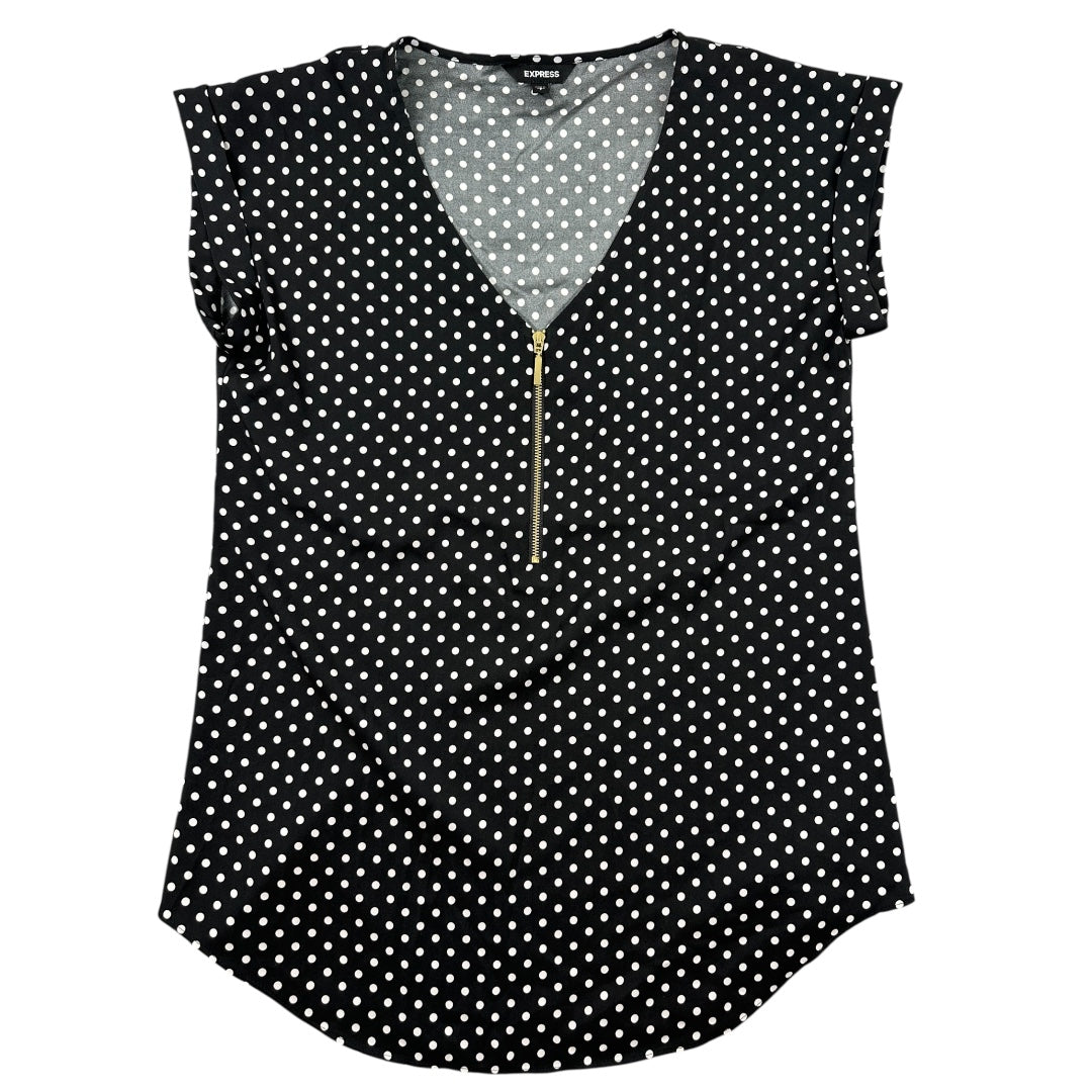 Express Polka Dot Zip Front Gramercy Tee