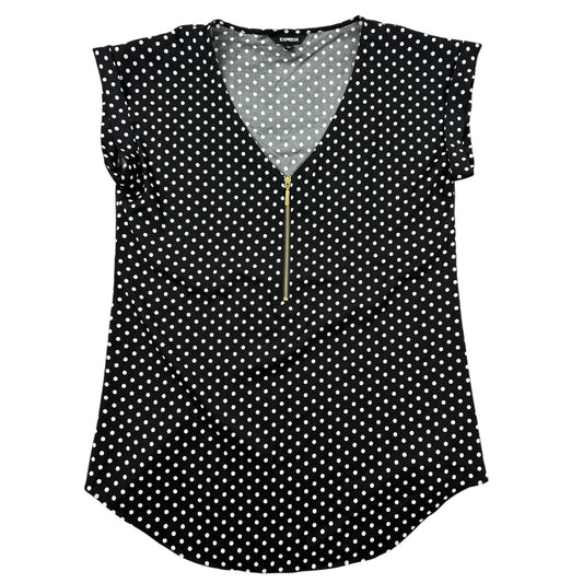 Express Polka Dot Zip Front Gramercy Tee