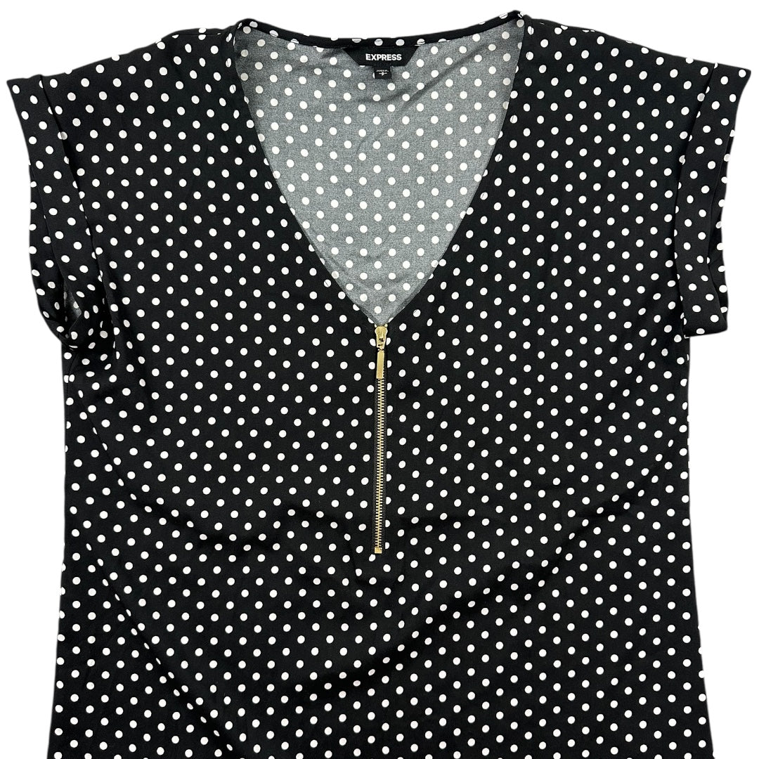 Express Polka Dot Zip Front Gramercy Tee