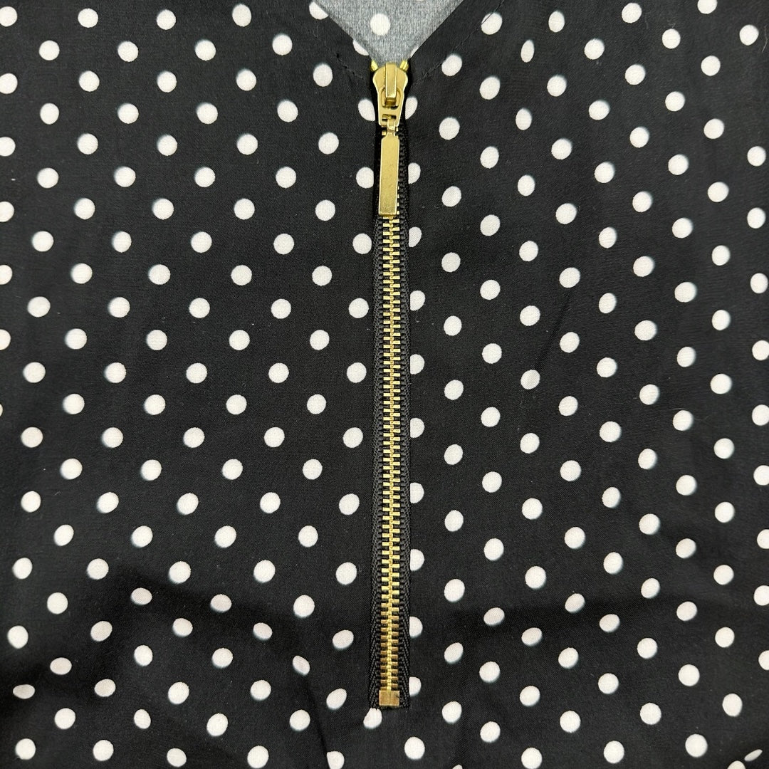 Express Polka Dot Zip Front Gramercy Tee
