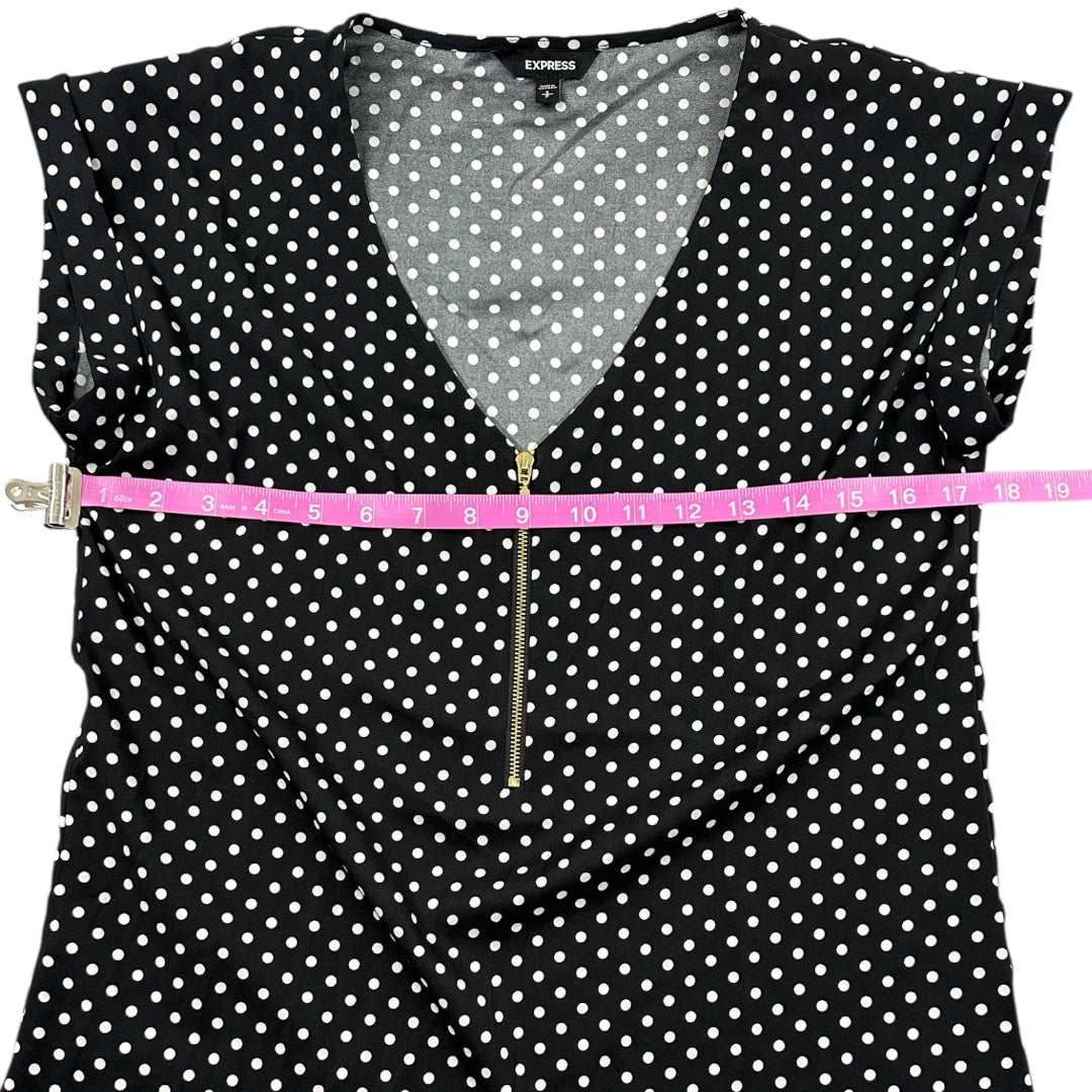 Express Polka Dot Zip Front Gramercy Tee