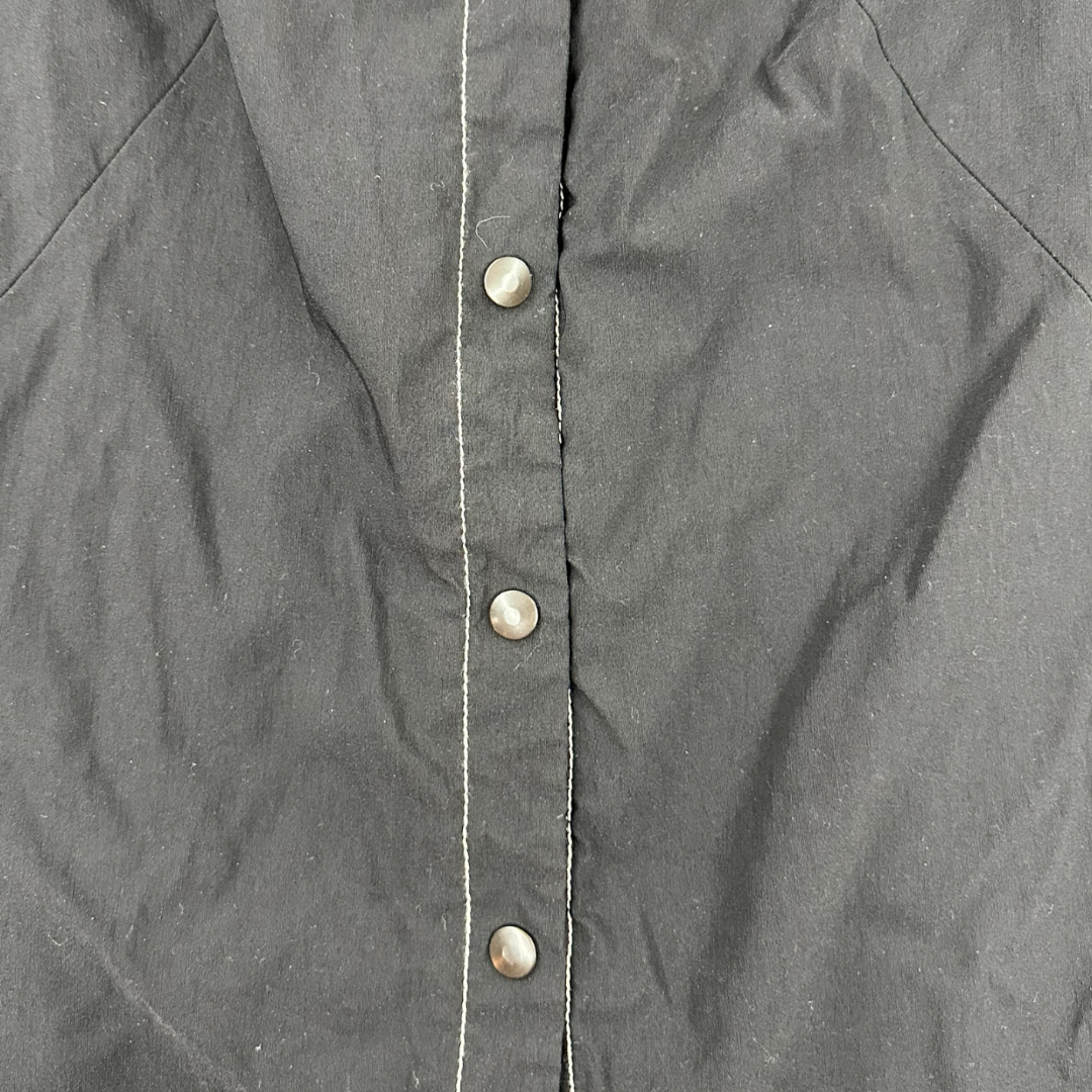 Poleci Black Longline Shirtdress with Contrast White Stitching
