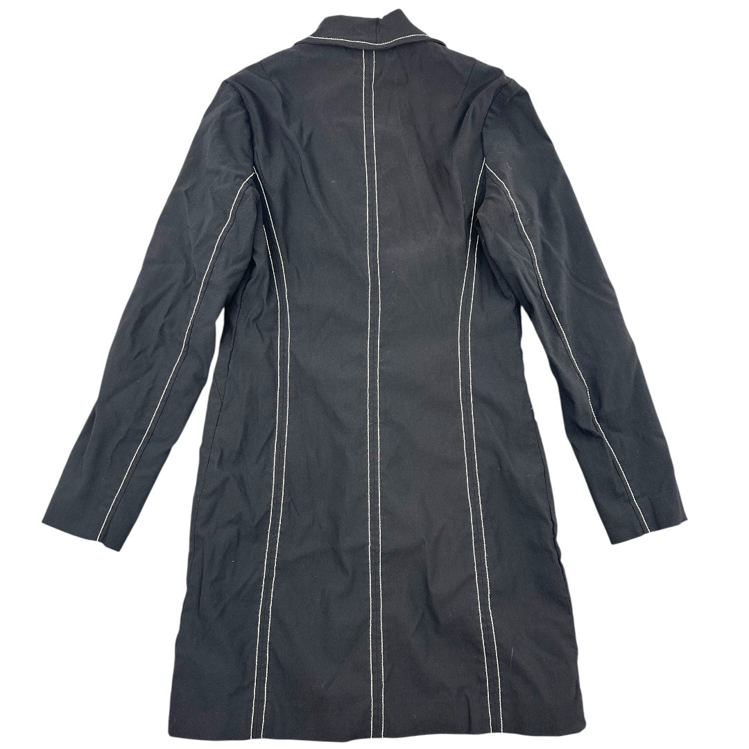 Poleci Black Longline Shirtdress with Contrast White Stitching
