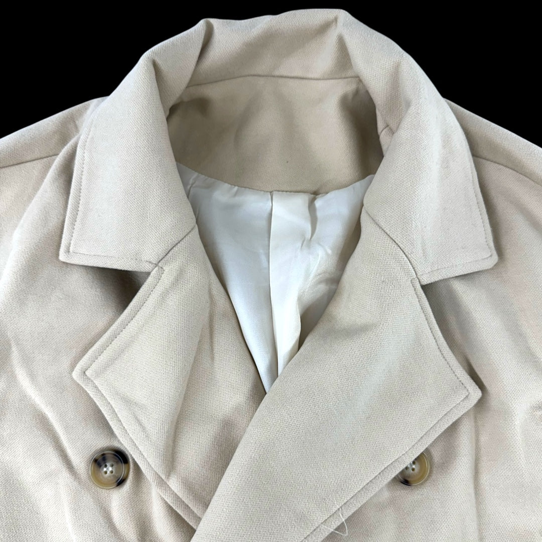 Cream Double Breasted Trench Coat