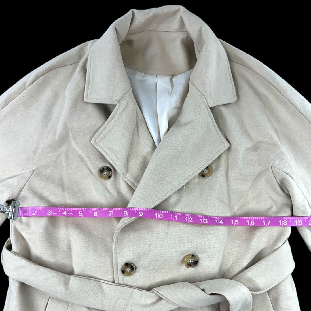 Cream Double Breasted Trench Coat