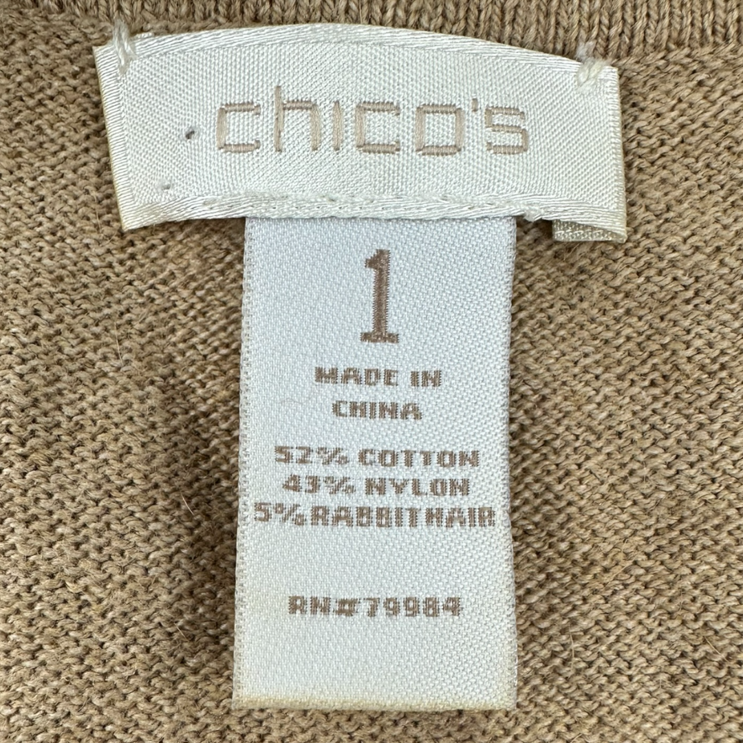 Chico's Sleeveless Cowl Neck Sweater Tank Top