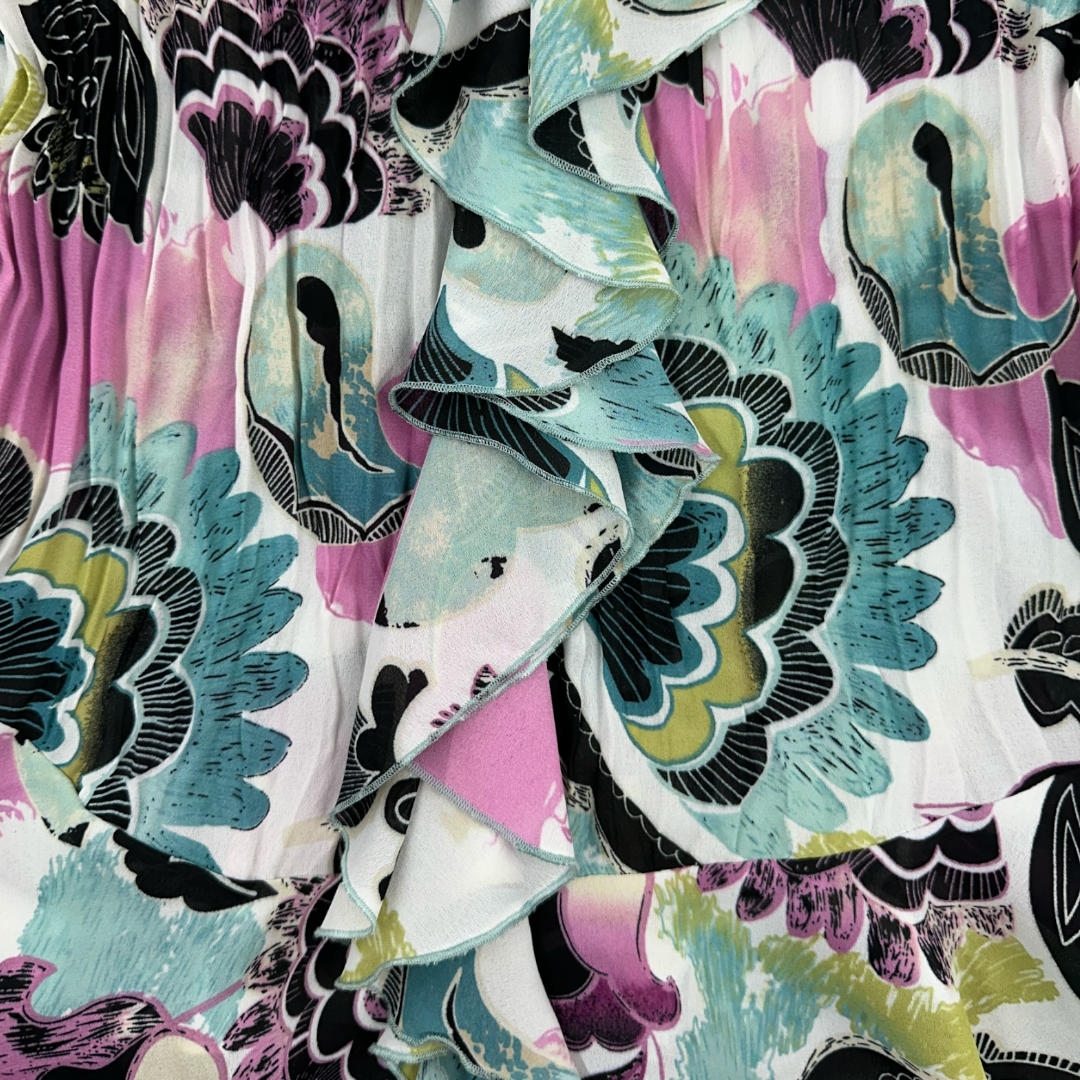 Y2K Sunny Leigh Floral Ruffled Blouse