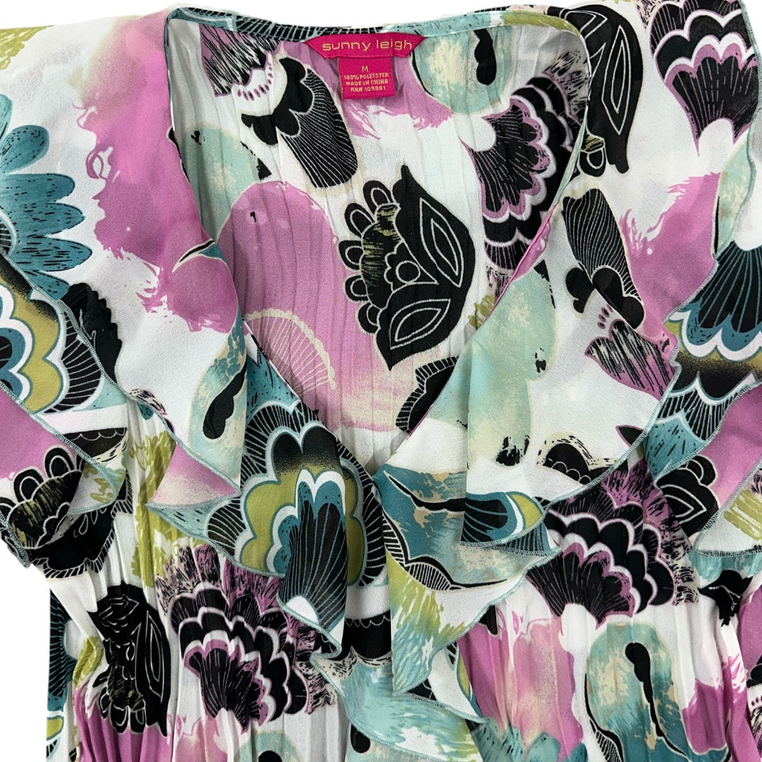 Y2K Sunny Leigh Floral Ruffled Blouse
