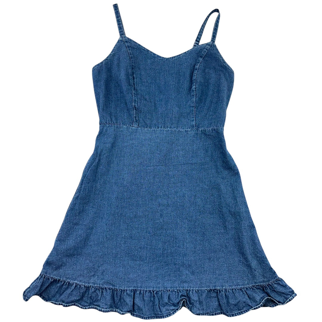 Old Navy Fit & Flare Cami Ruffle Hem Jean Dress