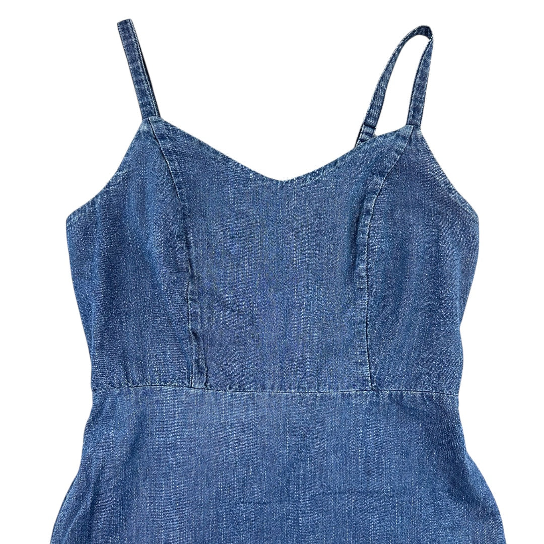Old Navy Fit & Flare Cami Ruffle Hem Jean Dress