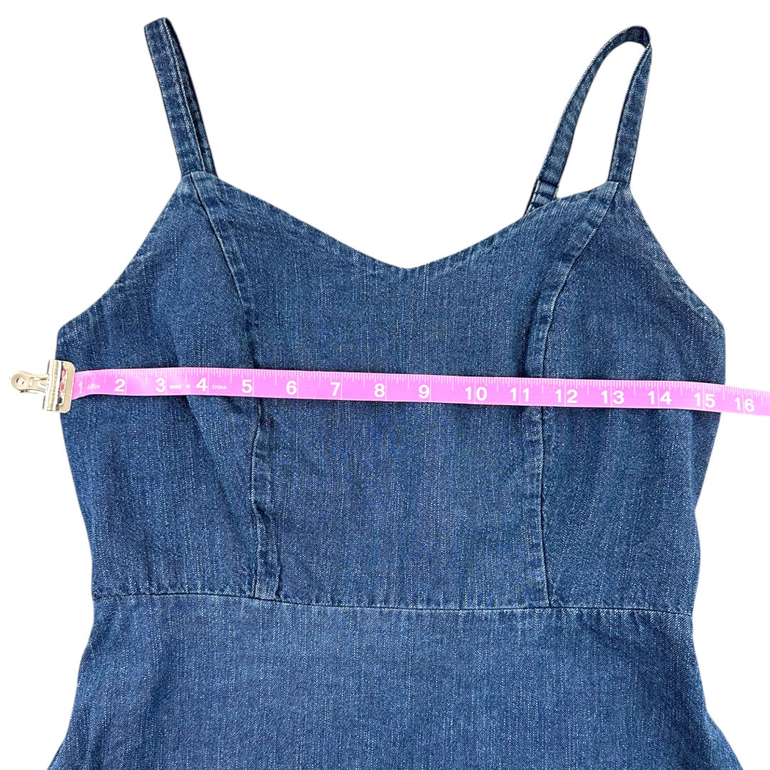 Old Navy Fit & Flare Cami Ruffle Hem Jean Dress