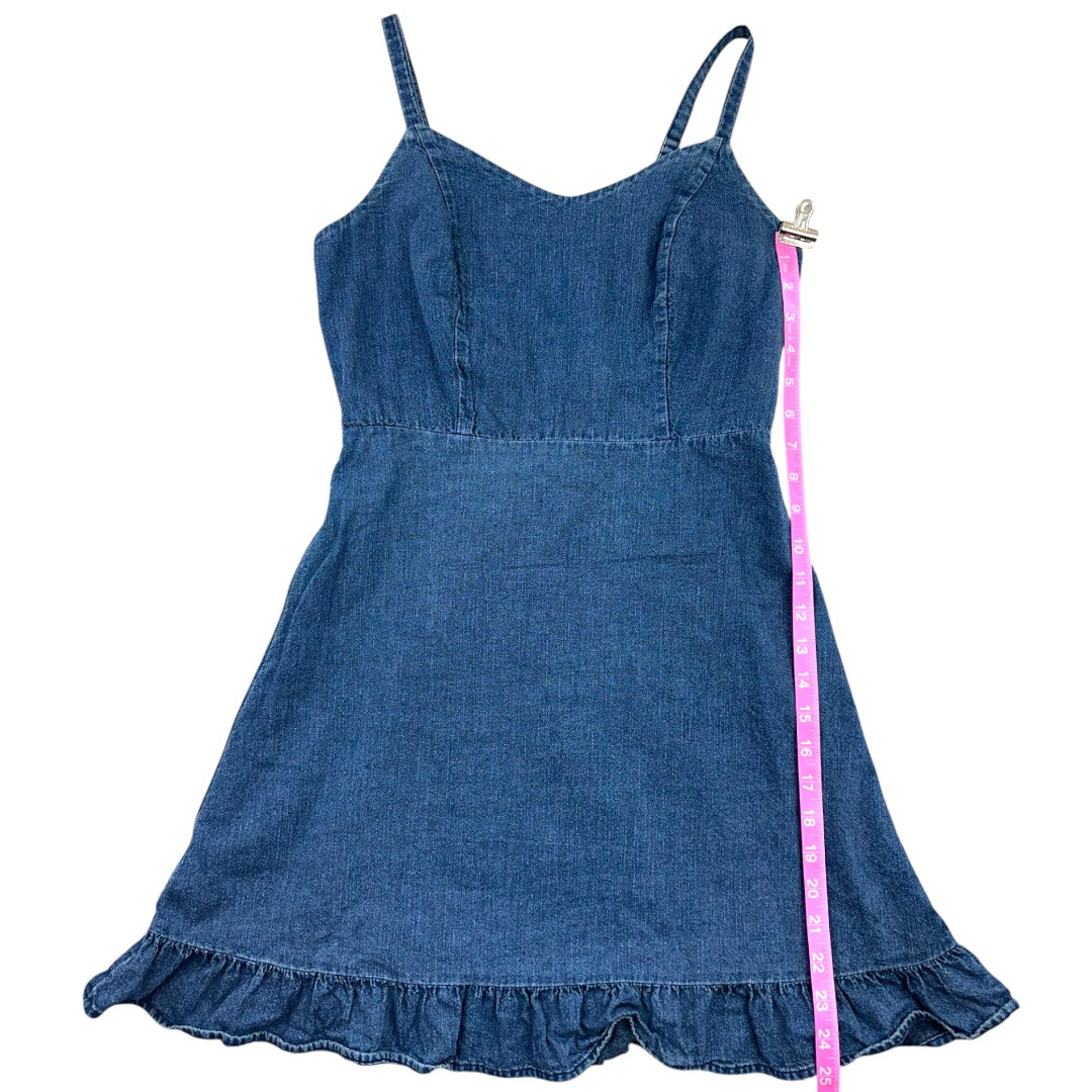 Old Navy Fit & Flare Cami Ruffle Hem Jean Dress