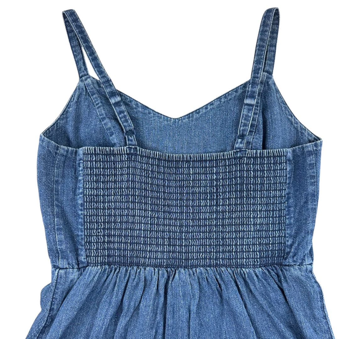 Old Navy Fit & Flare Cami Ruffle Hem Jean Dress