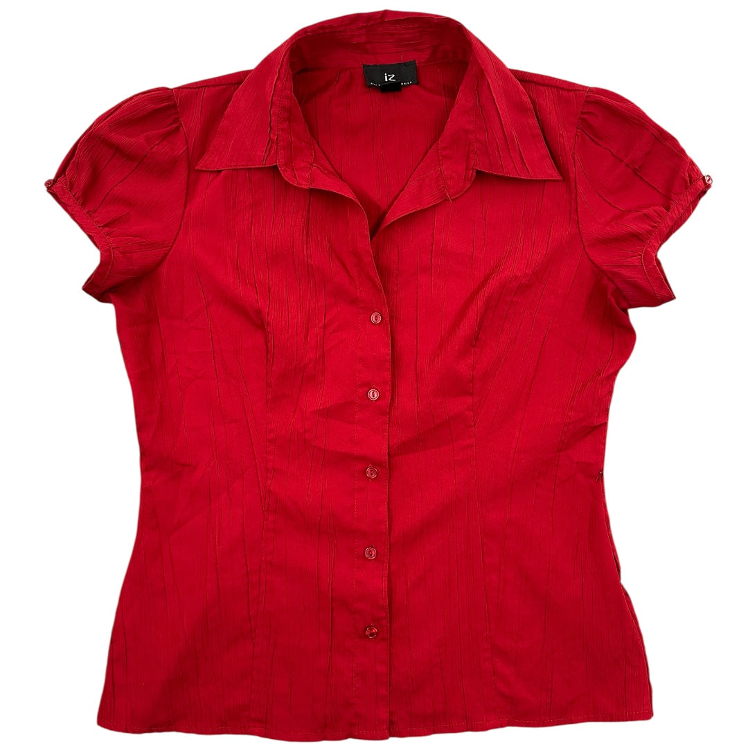 Y2K IZ Byer Red Button Down Blouse