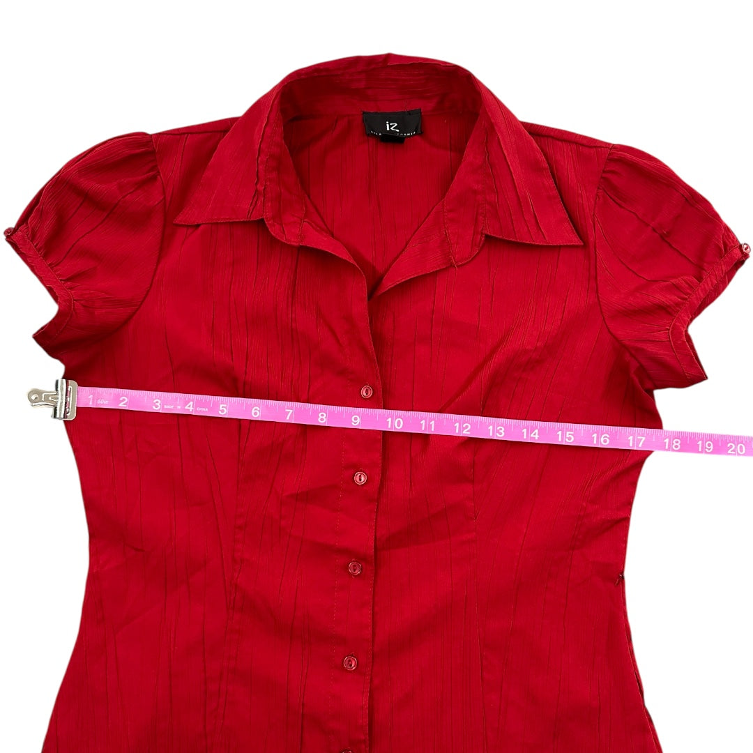 Y2K IZ Byer Red Button Down Blouse
