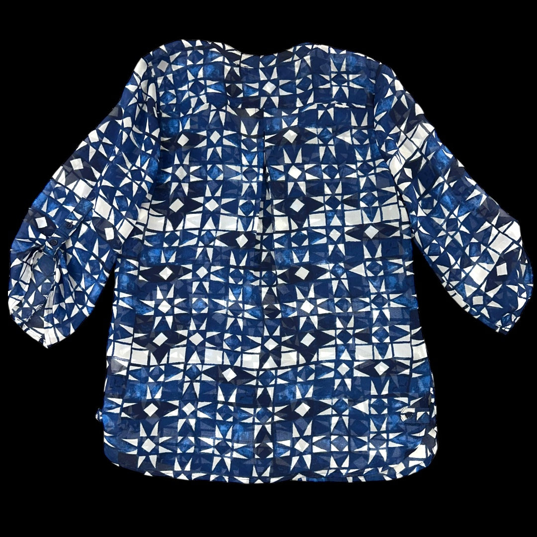 Fred David Geometric Blue Blouse