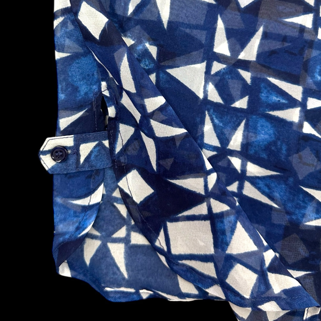 Fred David Geometric Blue Blouse