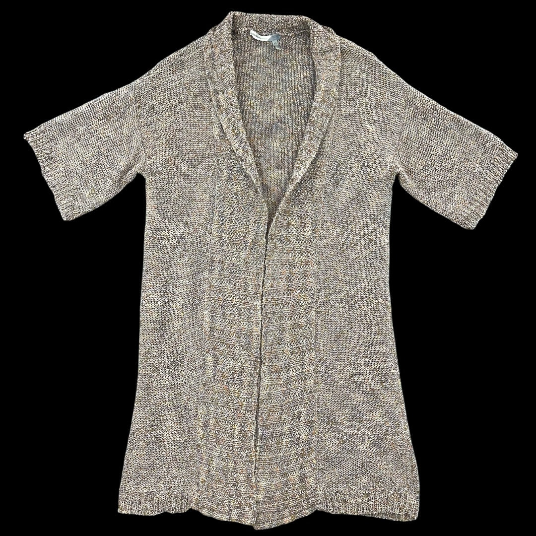 White House Black Market Short Sleeve Knit Duster Cardigan