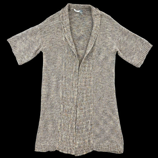 White House Black Market Short Sleeve Knit Duster Cardigan