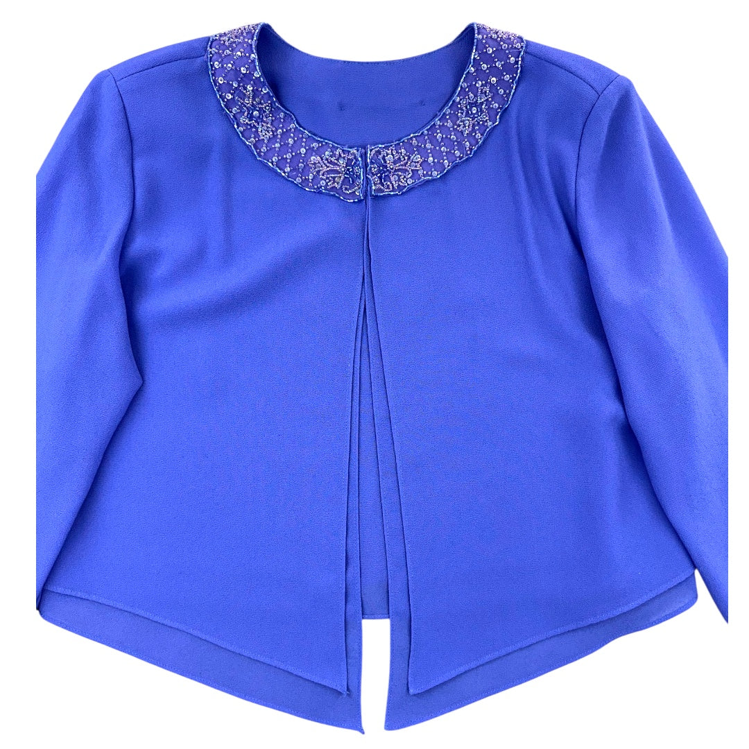 Purple Cropped Beaded Jacket