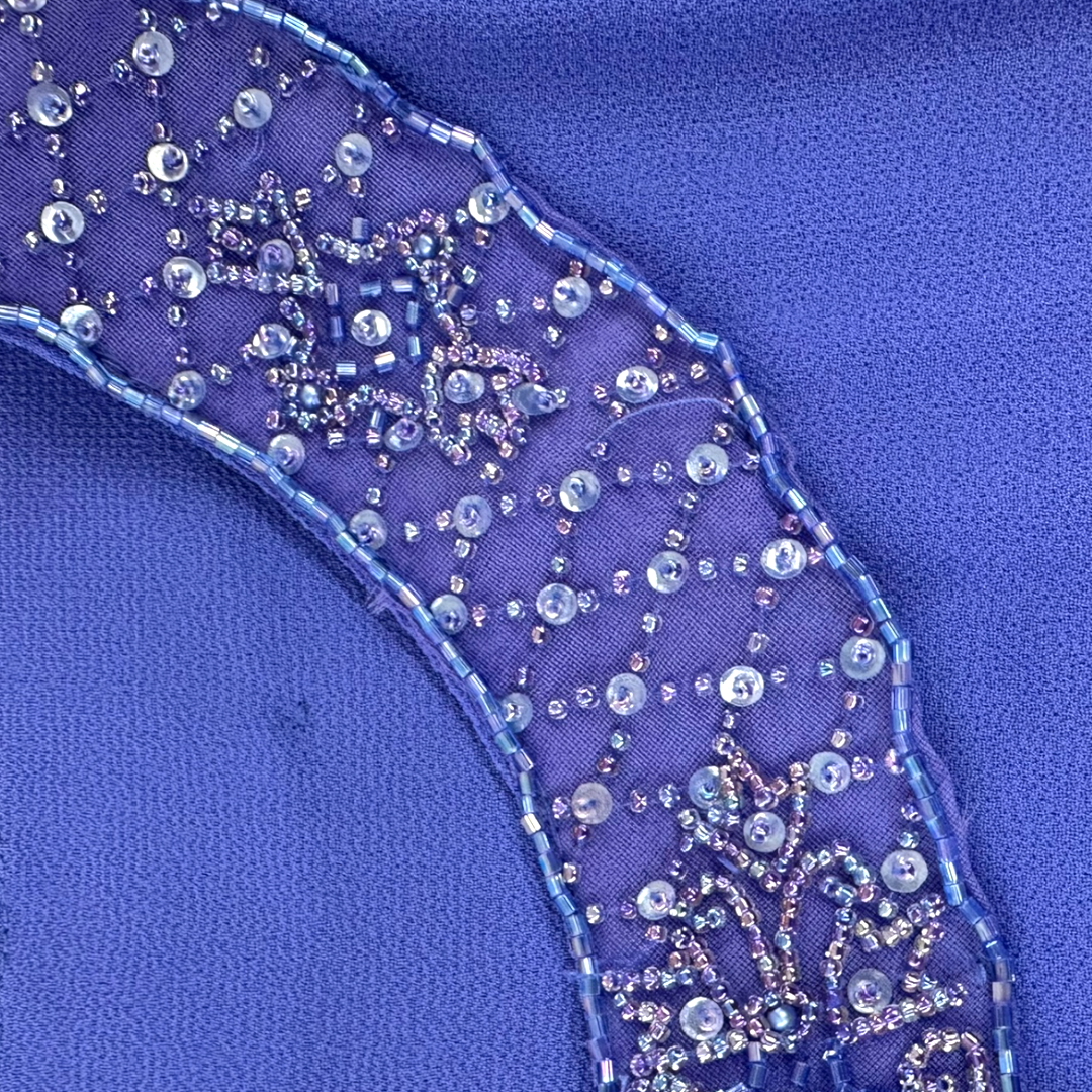 Purple Cropped Beaded Jacket