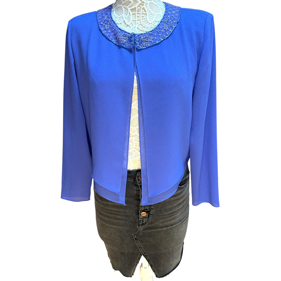 Purple Cropped Beaded Jacket
